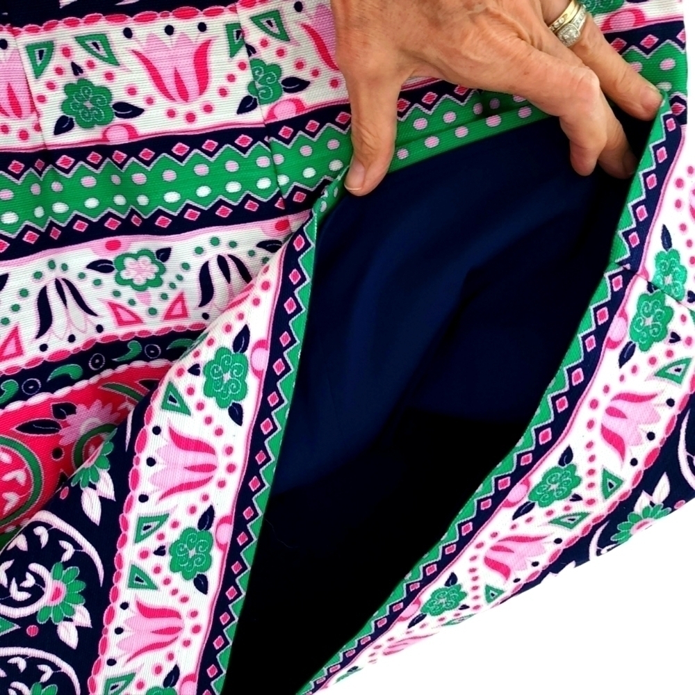 TALBOTS Pink Green Shift Dress - Picture 7 of 9